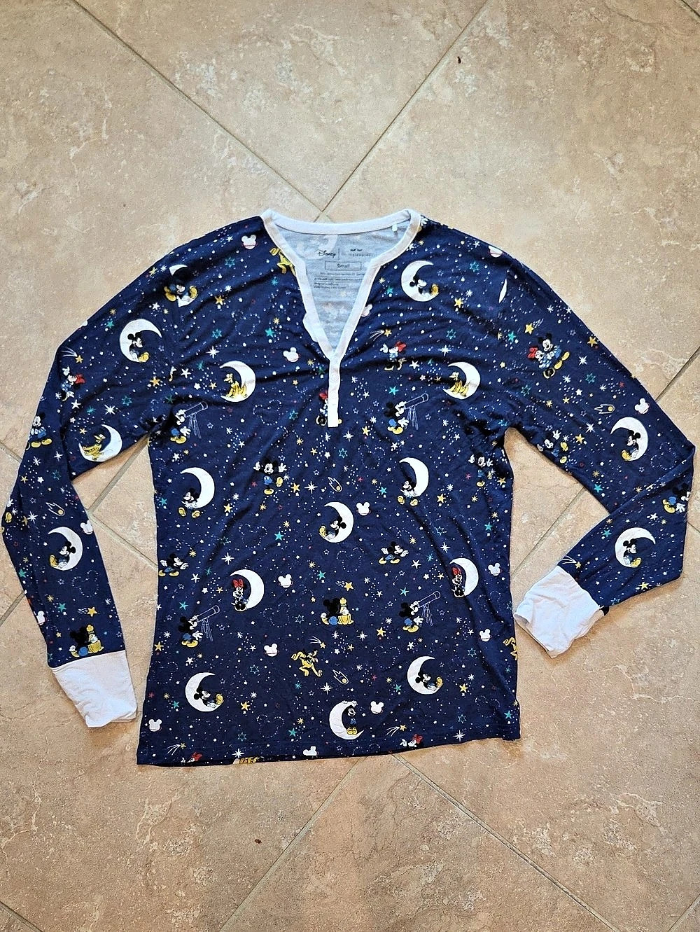 Little Sleepies Womens Disney Mickey & Minnie Pajama Top in Small